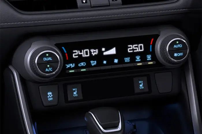 Dual AC With White Lighting Switches and Display Dual AC